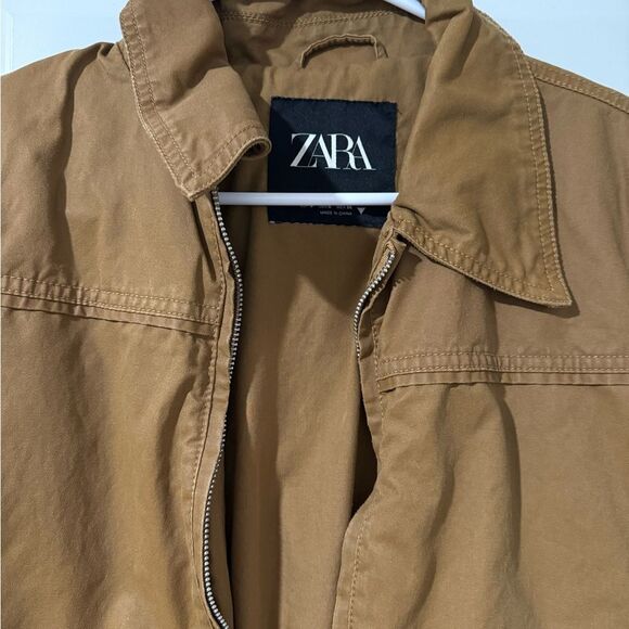 Zara Waxed Cropped Jacket size small - Picture 3 of 4